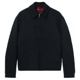 Gucci Jacquard Wool Zip Jacket Black