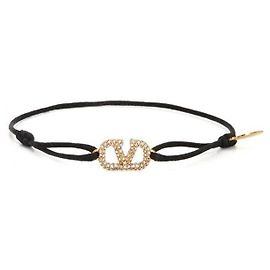 Valentino Pulseira de algodão com logo Garavani Multicor