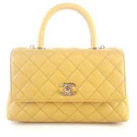 Chanel Borsa Tote Caviar Coco Handle Borsa a Spalla D'oro