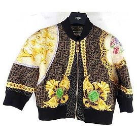 Fendi Jaqueta Blouson de Seda Barroca FF da Versace Multicor