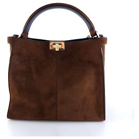 Fendi Sac à main Peekaboo Light en daim Noir