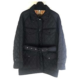 Burberry Diamond Quilted Nylon Canvas Field Jacket Black