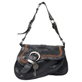 Dior Borsa a Spalla Gaucho Nera Multicolore
