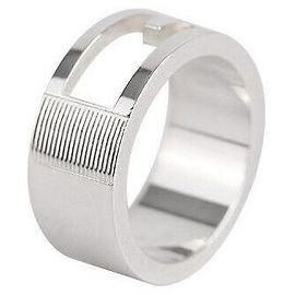 Gucci Logo Silver Ring Size Silvery
