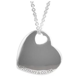 Tiffany & Co Colar de prata com pingente em forma de coração Marrom