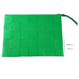 Bottega Veneta Pochette Plate Cassette Vert