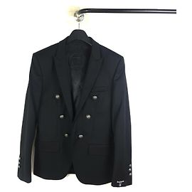 Balmain Giacca di lana con bottoni Nero