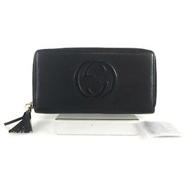 Gucci Soho Interlocking Zip Langbörse Schwarz