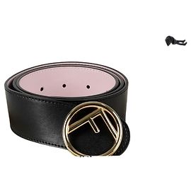 Fendi Logo Reversible Belt Black
