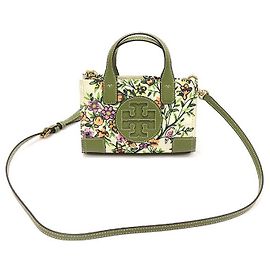 Tory Burch Mini bolsa de nylon impressa Ela Winter Sage Multicor