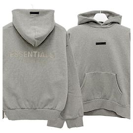 Fear of God Essential Logo Classic Fit Fleece Hoodie - Beton Grau Braun