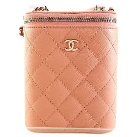 Chanel Borsa a tracolla cosmetica in caviale Rosso