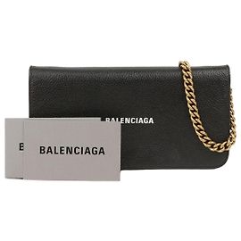 Balenciaga Borsa a tracolla con catena logo Nero