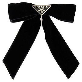 Prada Clip per capelli in velluto Nero
