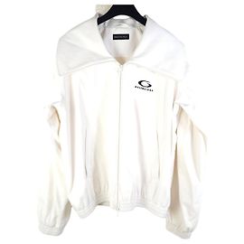 Balenciaga Hochkragen Trainingsjacke Weiß