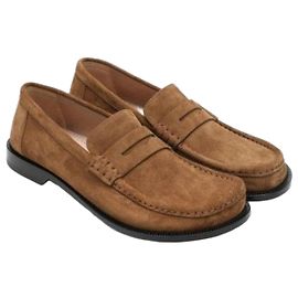 Loewe Mocassim Campo em Couro Suede de Bezerro Marrom