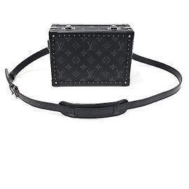 Louis Vuitton Monogram Eclipse Canvas Trunk Clutch Box Shoulder Bag Brown
