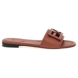 Fendi Leder-Slide Rot