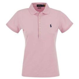 Ralph Lauren Polo de algodão stretch com logo Pony bordado de mangas curtas Vermelho