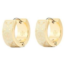 Tory Burch Piccole orecchini a cerchio con monogramma D'oro