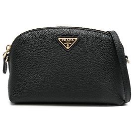 Prada Bolsa de ombro de couro preta Preto