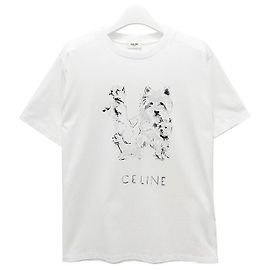 Céline Oversized Logo-Druck T-Shirt Braun