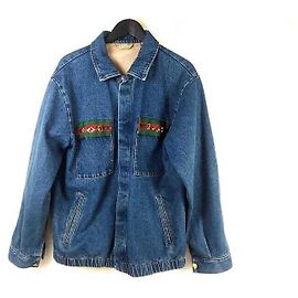Gucci Web Horsebit Denim Jacket Blue