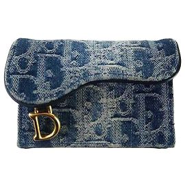 Dior Denim Oblique Saddle Bloom Card Holder Multiple colors