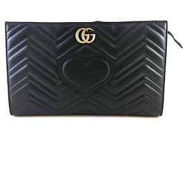 Gucci GG Marmont Stepp-Clutch Schwarz