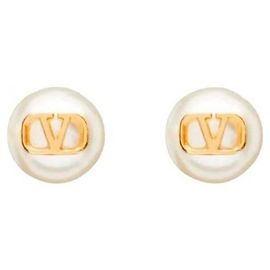 Valentino Logo-Perlenohrringe Orange