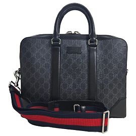 Gucci Supreme Canvas Briefcase Brown