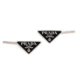 Prada Clip per capelli in metallo Bianco