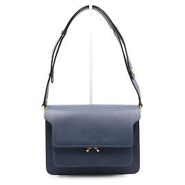Marni Borsa a spalla Saffiano e borsa a tracolla Blu