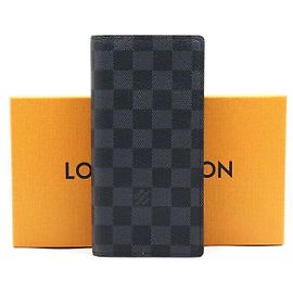 Louis Vuitton Damier Graphite Brazza Wallet Men Long Wallet Brown