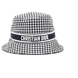 Dior Houndstooth Bucket Hat White