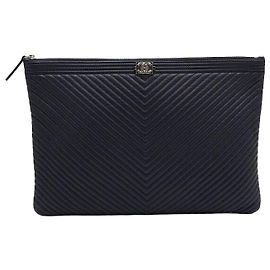 Chanel Grande Clutch in Blu Navy Scuro Blu