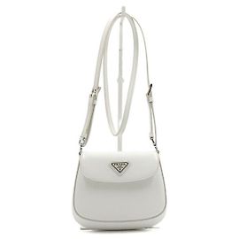 Prada Bolsa de ombro mini Cleo em camurça e bolsa crossbody Branco