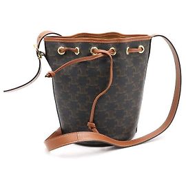 Céline Borsa a secchiello piccola Triomphe con coulisse, da spalla e a tracolla Marrone