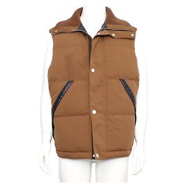 Hermès Colete acolchoado masculino marrom Marrom