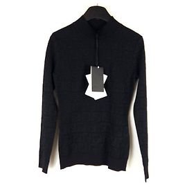 Fendi FF Motif Viskose Langarm Schwarz