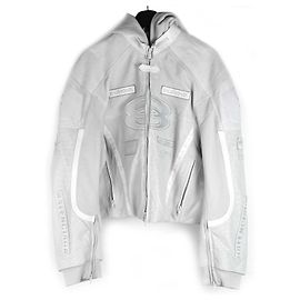 Balenciaga Hybride Biker-Crop-Jacke Silber