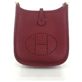 Hermès Bolsa transversal mini Evelyn Vermelho