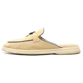 Loro Piana Mule Chams in Pelle Suede per Donne Marrone