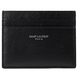 Saint Laurent Card Holder Double-Sided Logo Black