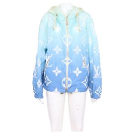 Louis Vuitton Parka corta con cappuccio Monogram Ombre per donne Blu