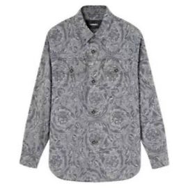 Versace Jacquard Gabardine Overshirt Brown