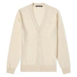 Acne V-Ausschnitt-Cardigan in Hafer-Melange Weiß