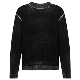 Acne Bedruckter Rundhals-Pullover Schwarz
