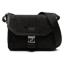 Versace Neoprene Barocco Messenger Bag Black