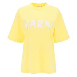 Marni Camiseta de algodão com logo Dourado
